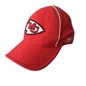 VTG? Kansas City Chiefs Reebok Hat OSFA Flex Fit NFL Apparel Logo Red Cap - BN